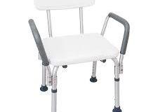 banco de ducha con respaldo y descansa brazo